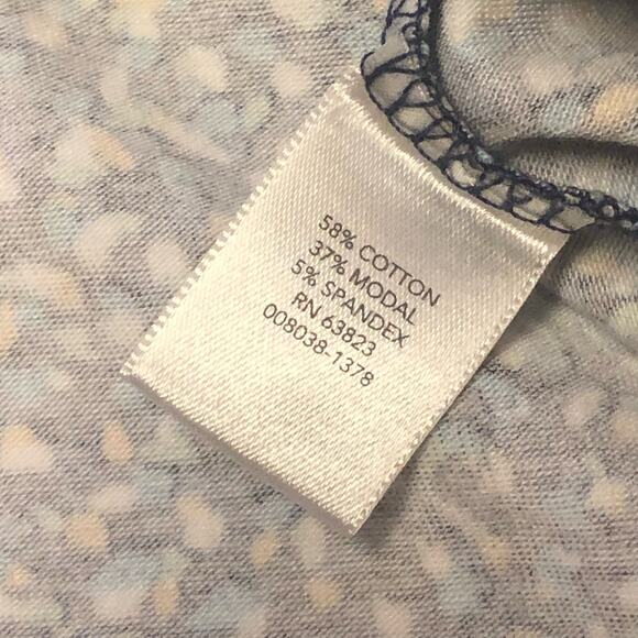 CJ Banks Blue White Yellow Confetti Polka Dot Shirt Size 3X (24/26W) - Picture 10 of 12